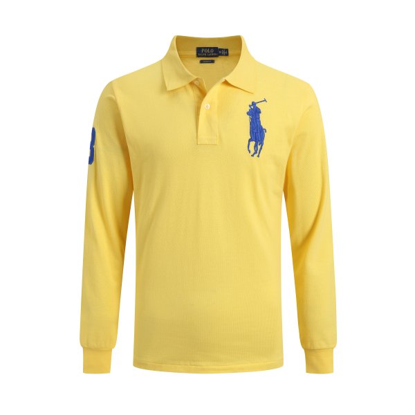 Large size long-sleeved polo shirt