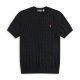 Short-sleeved round-neck horse-patterned knitted shirt