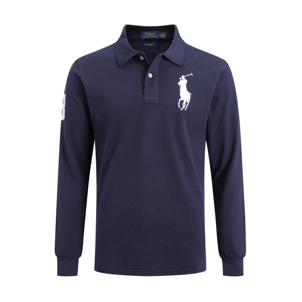 Large size long-sleeved polo shirt
