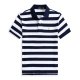 Striped pony logo short-sleeved polo shirt