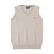 Sleeveless V-neck knitted vest with horse logo