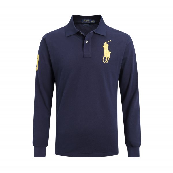 Large size long-sleeved polo shirt