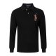 Long-sleeved large-sized polo shirt