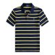 Striped pony logo short-sleeved polo shirt