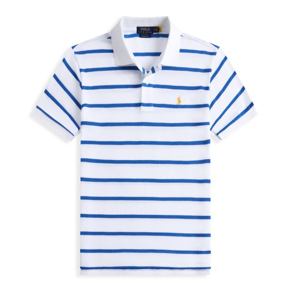 Striped pony logo short-sleeved polo shirt