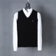 Sleeveless V-neck knitted vest with horse logo