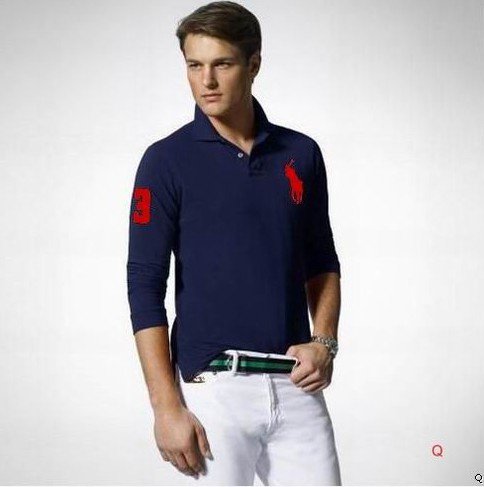 Large size long-sleeved polo shirt