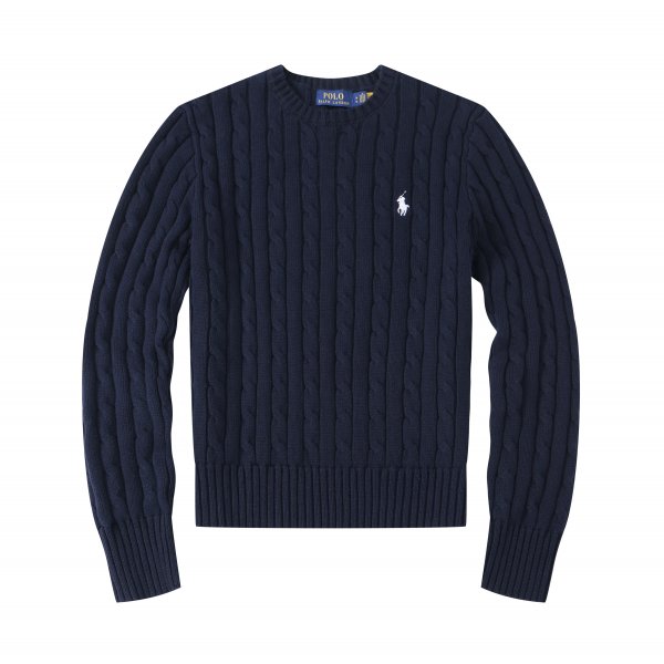 Long-sleeved round-neck horse-patterned knitted sweater