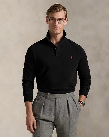 Mesh Long-Sleeve Polo Shirt – All Fits