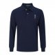 Long-sleeved bear-patterned polo shirt