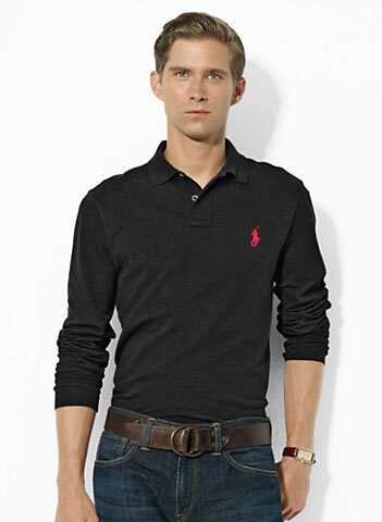 Mesh Long-Sleeve Polo Shirt – All Fits