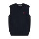 Short-sleeved V-neck knitted vest with horse logo