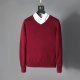 Long-sleeved V-neck knitted sweater with horse logo