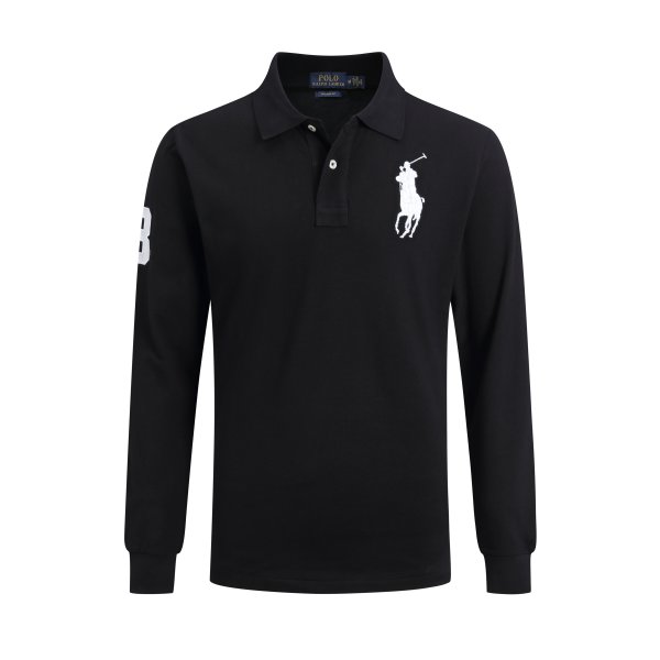 Large size long-sleeved polo shirt