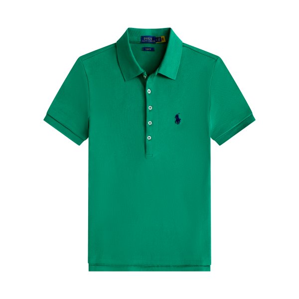 Women's short-sleeved polo shirt with horse logo