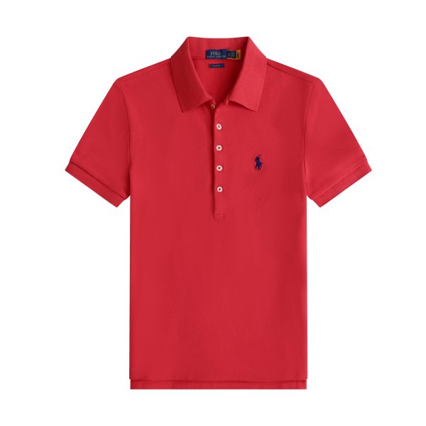 Women's short-sleeved polo shirt with horse logo