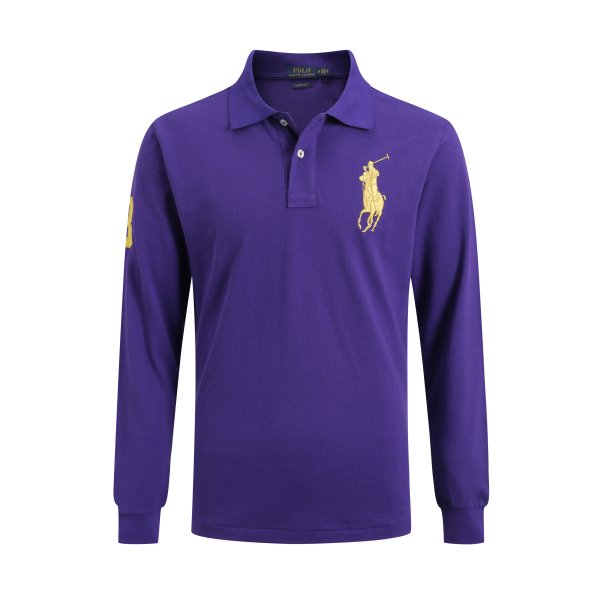 Large size long-sleeved polo shirt