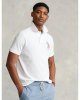 Polo Ralph Lauren Men Classic Fit Rainbow Big Pony Mesh Polo Shirt Aqua Blue