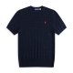 Short-sleeved round-neck horse-patterned knitted shirt