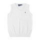 Sleeveless V-neck knitted vest with horse logo