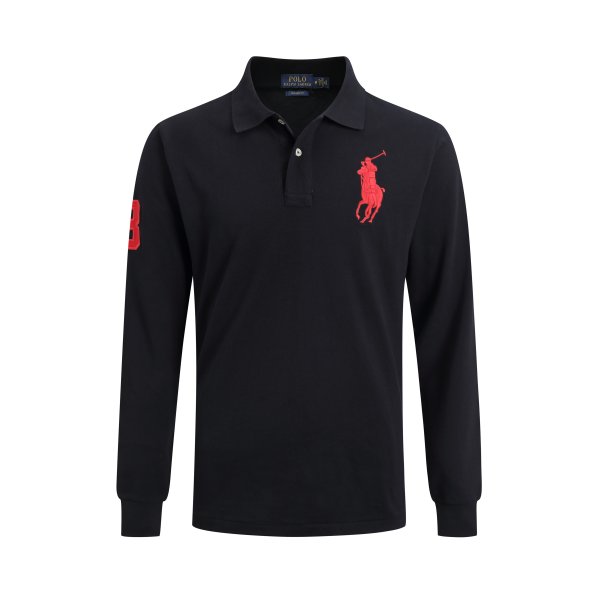 Large size long-sleeved polo shirt