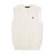 Short-sleeved V-neck knitted vest with horse logo
