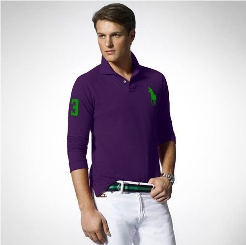 Large size long-sleeved polo shirt