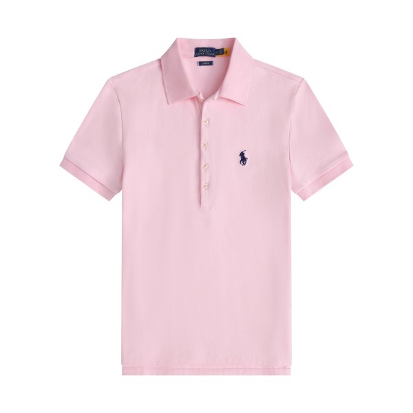 Women's short-sleeved polo shirt with horse logo