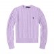 Long-sleeved round-neck horse-patterned knitted sweater