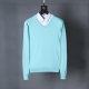Long-sleeved V-neck knitted sweater with horse logo