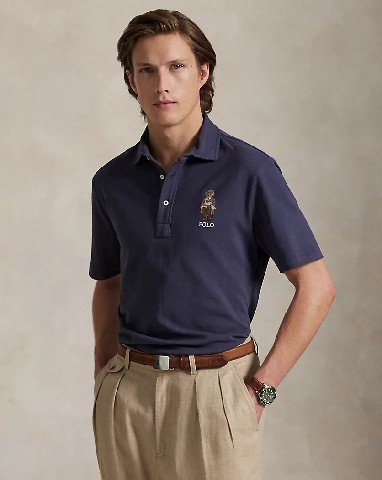 Classic Fit Polo Bear Mesh Polo Shirt