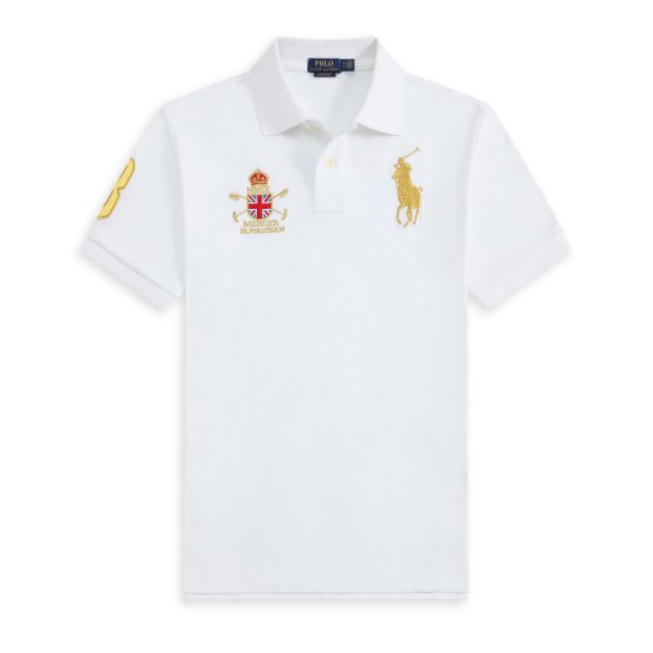 Men Solid Polo Neck Cotton Blend White T-Shirt