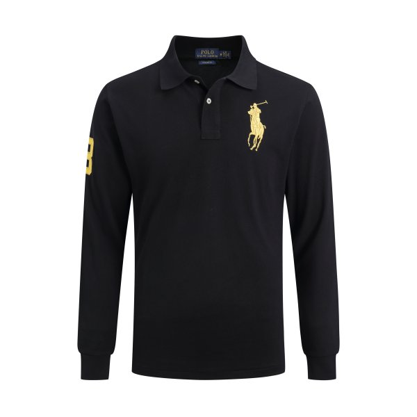 Large size long-sleeved polo shirt