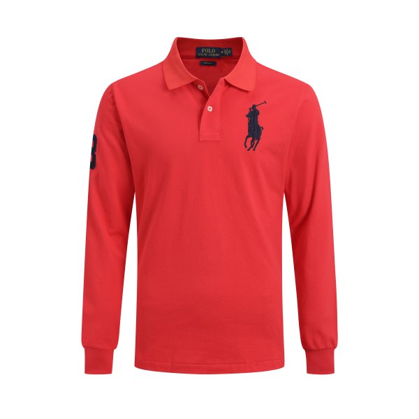Large size long-sleeved polo shirt