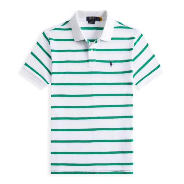 Striped pony logo short-sleeved polo shirt
