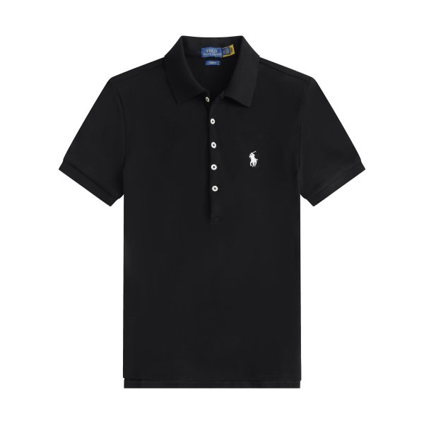 Women's short-sleeved polo shirt with horse logo