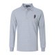 Long-sleeved bear-patterned polo shirt