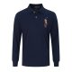 Long-sleeved large-sized polo shirt