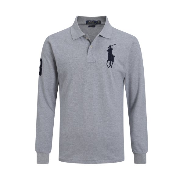 Large size long-sleeved polo shirt
