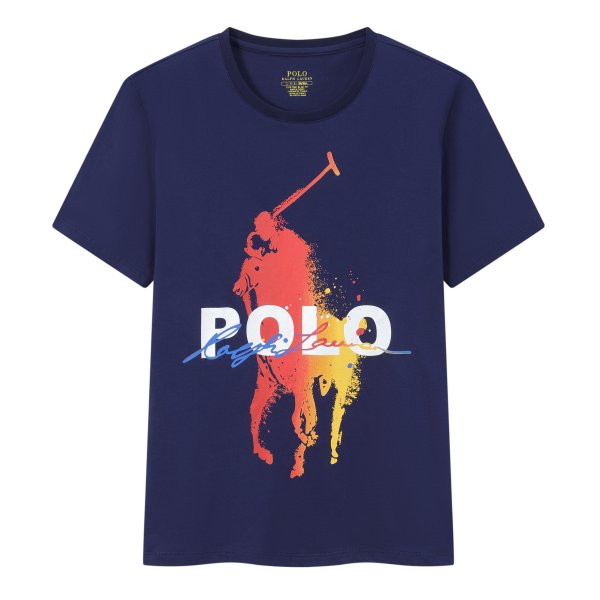 Round-neck big horse logo T-shirt - All Fits