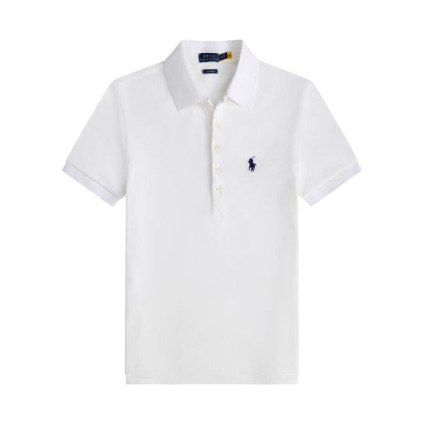 Women's short-sleeved polo shirt with horse logo