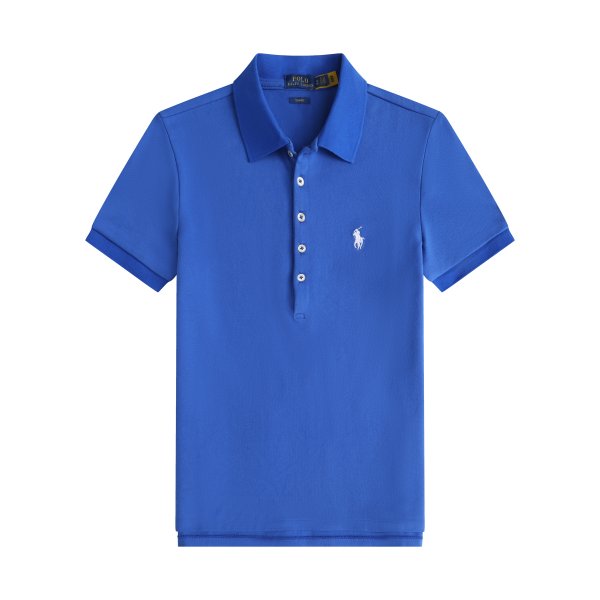 Women's short-sleeved polo shirt with horse logo