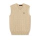 Short-sleeved V-neck knitted vest with horse logo