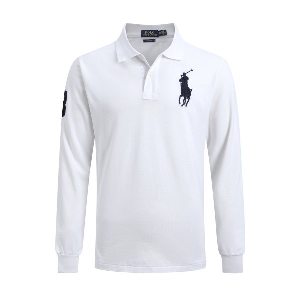 Large size long-sleeved polo shirt