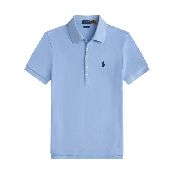 Women's short-sleeved polo shirt with horse logo
