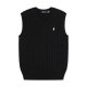 Short-sleeved V-neck knitted vest with horse logo