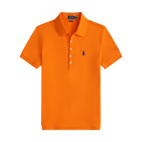 Women's short-sleeved polo shirt with horse logo